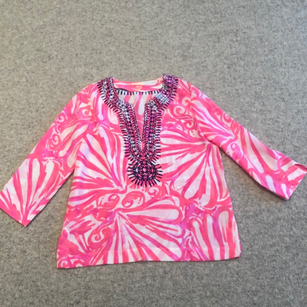 Lilly Pulitzer Amelia Island Silk Tunic - Size L